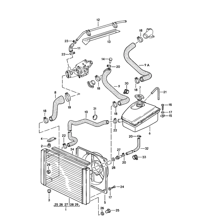 Radiator Hose Lower to Pump for Porsche 944 NA (1983-85) - Image 2
