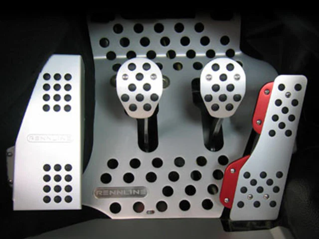 Rennline Aluminum 4 Piece Pedal Set with Rubber Grips for Porsche 911 964, and 993 Coupe