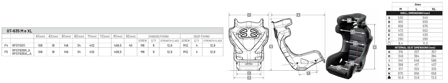 Sabelt GT-635 Ferrari Challenge Racing Seat | FIA 8862-2009 - Image 4