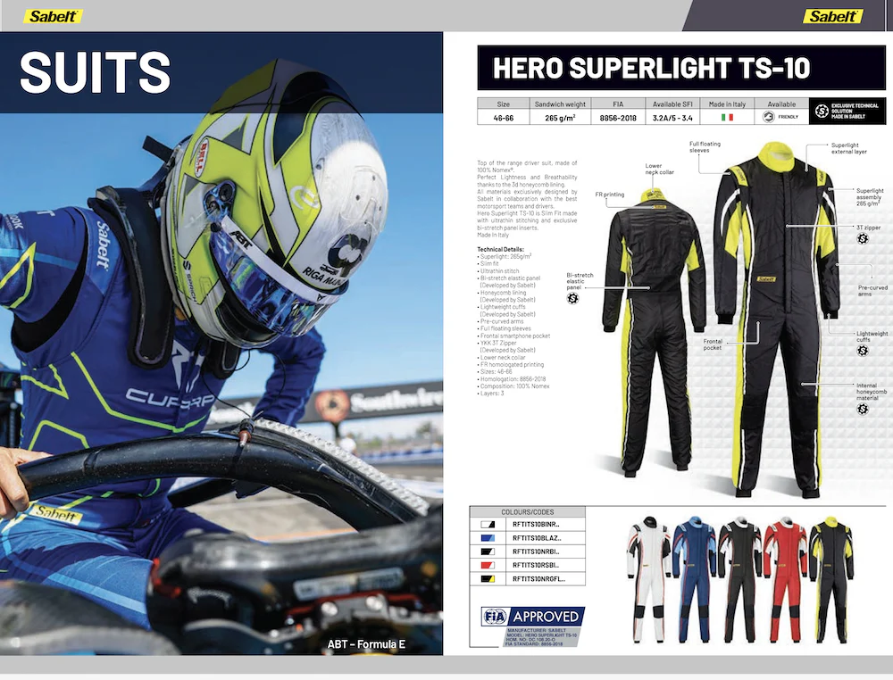 Sabelt Hero Superlight TS-10 Driver Race Suit - Image 8