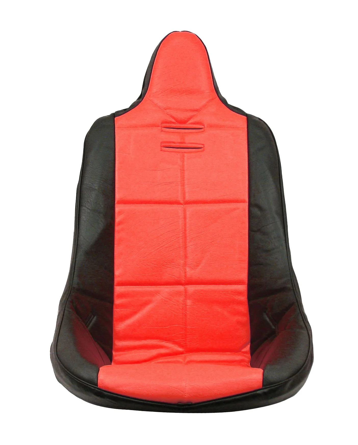 Seat Cover, Black/Red with Square Pattern, Each