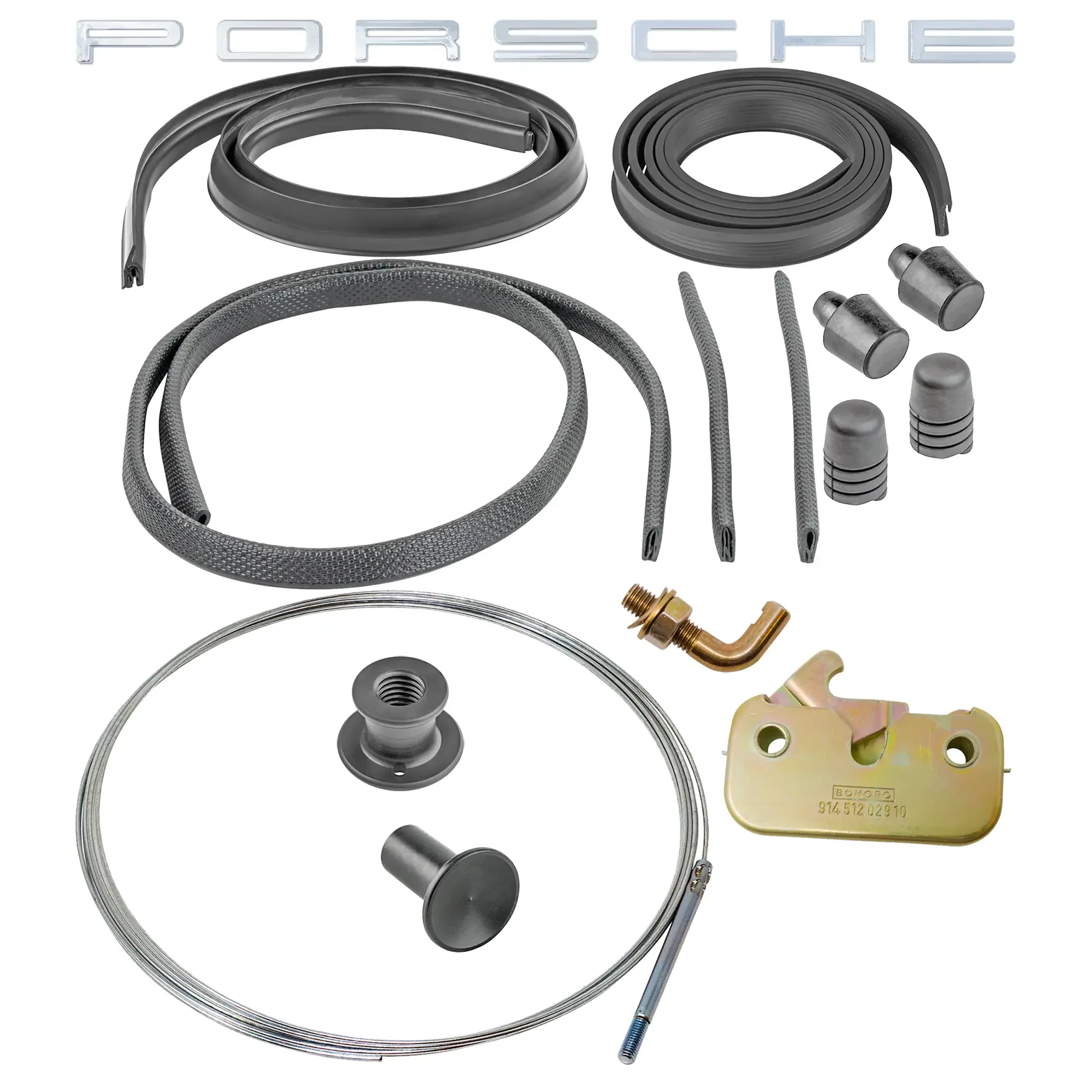 914Rubber Silver Engine Deck Lid Kit for Porsche 914 (1970-76)