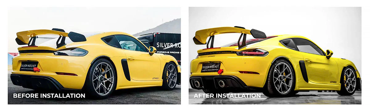 SilverRocket Dry Carbon 3" Wing Risers | Porsche GT4 RS - Image 11
