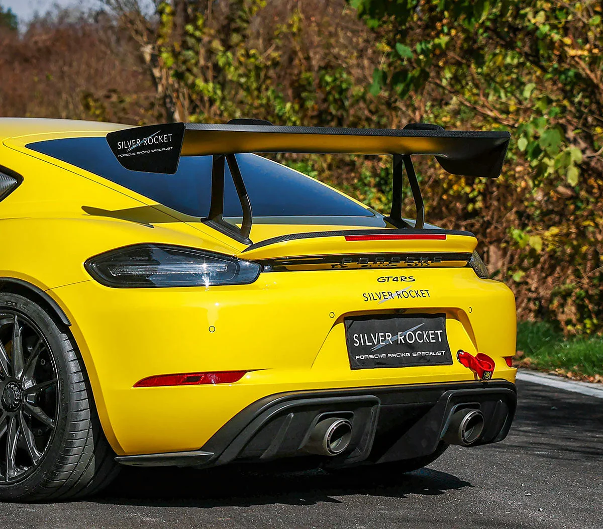 SilverRocket Dry Carbon 3" Wing Risers | Porsche GT4 RS - Image 4