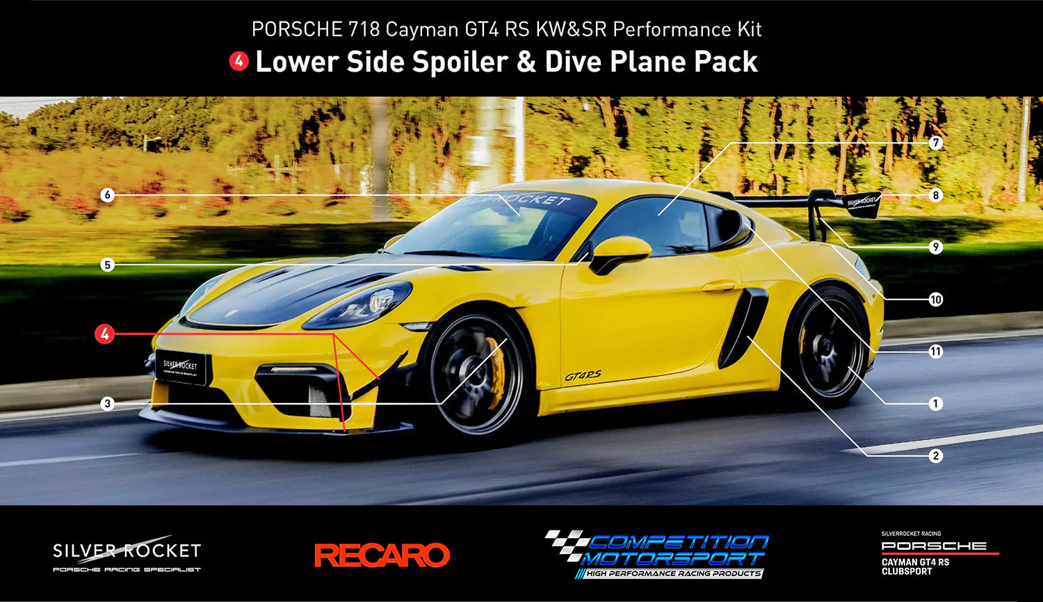 SilverRocket Dry Carbon Fiber Clubsport Dive Plane & Lower Side Spoiler Pack - Image 10