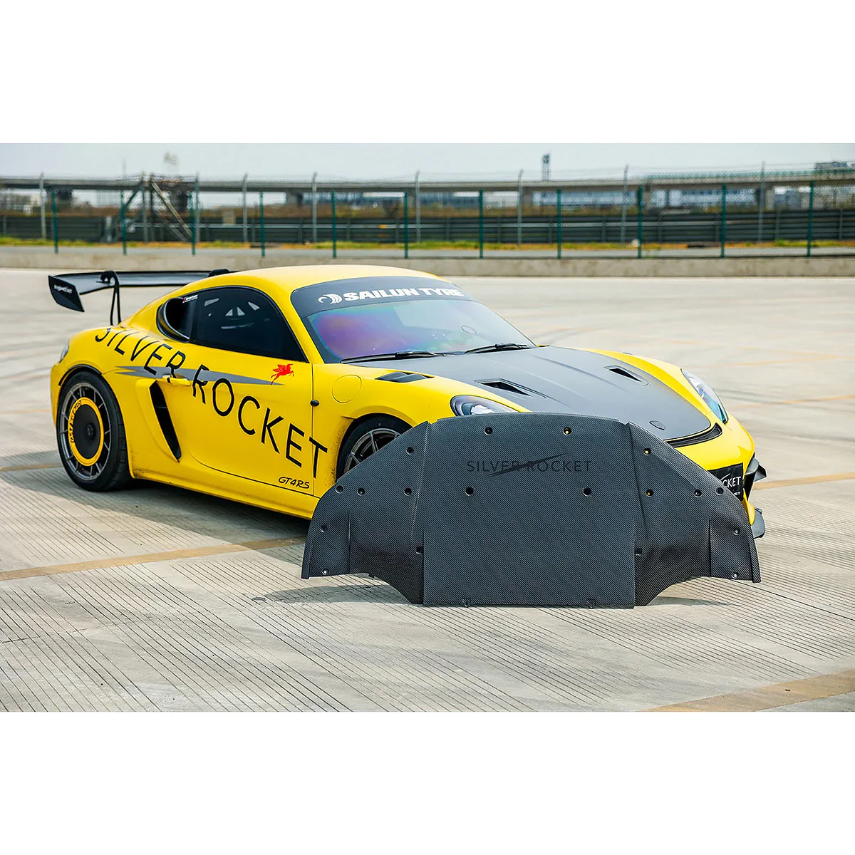 SilverRocket Front Dry Carbon Aeroshield Splitter | Porsche GT4 RS - Image 3