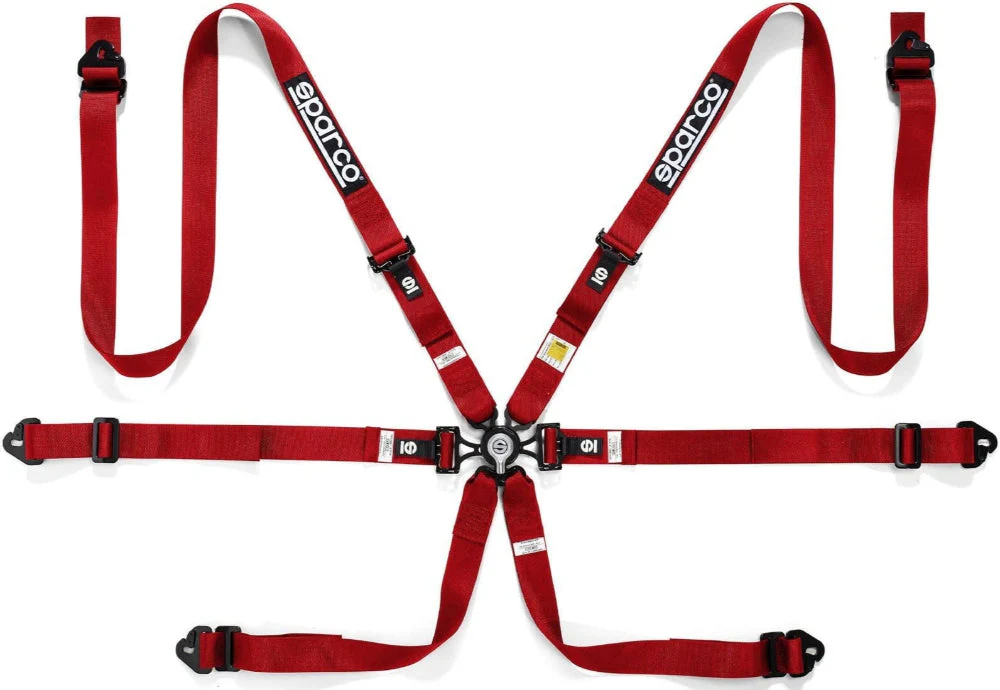 Sparco 6 Point Competition Aluminum Pull Down Racing Harness - Image 2