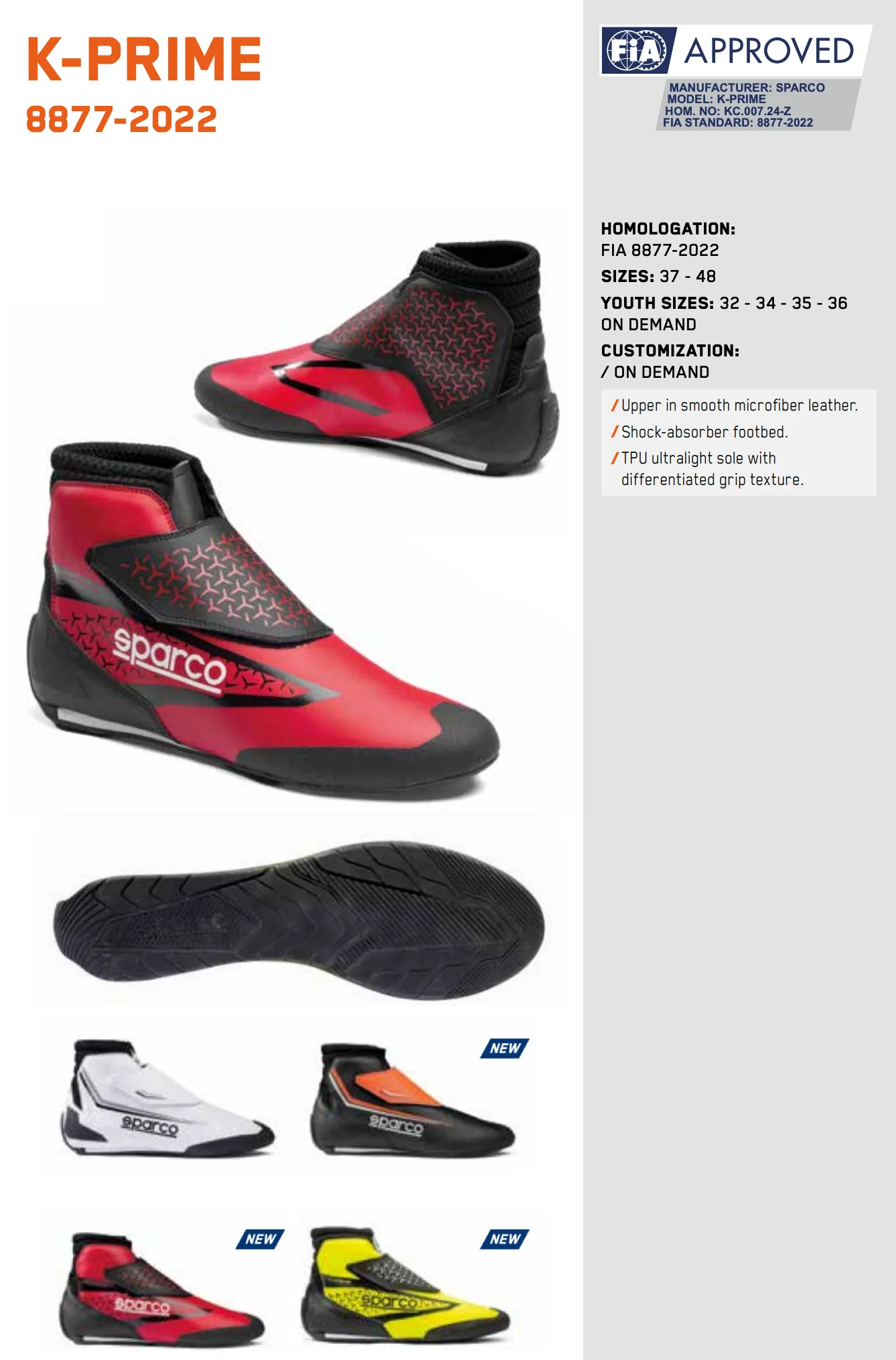 Sparco K-Prime Kart Racing Shoes - Image 5