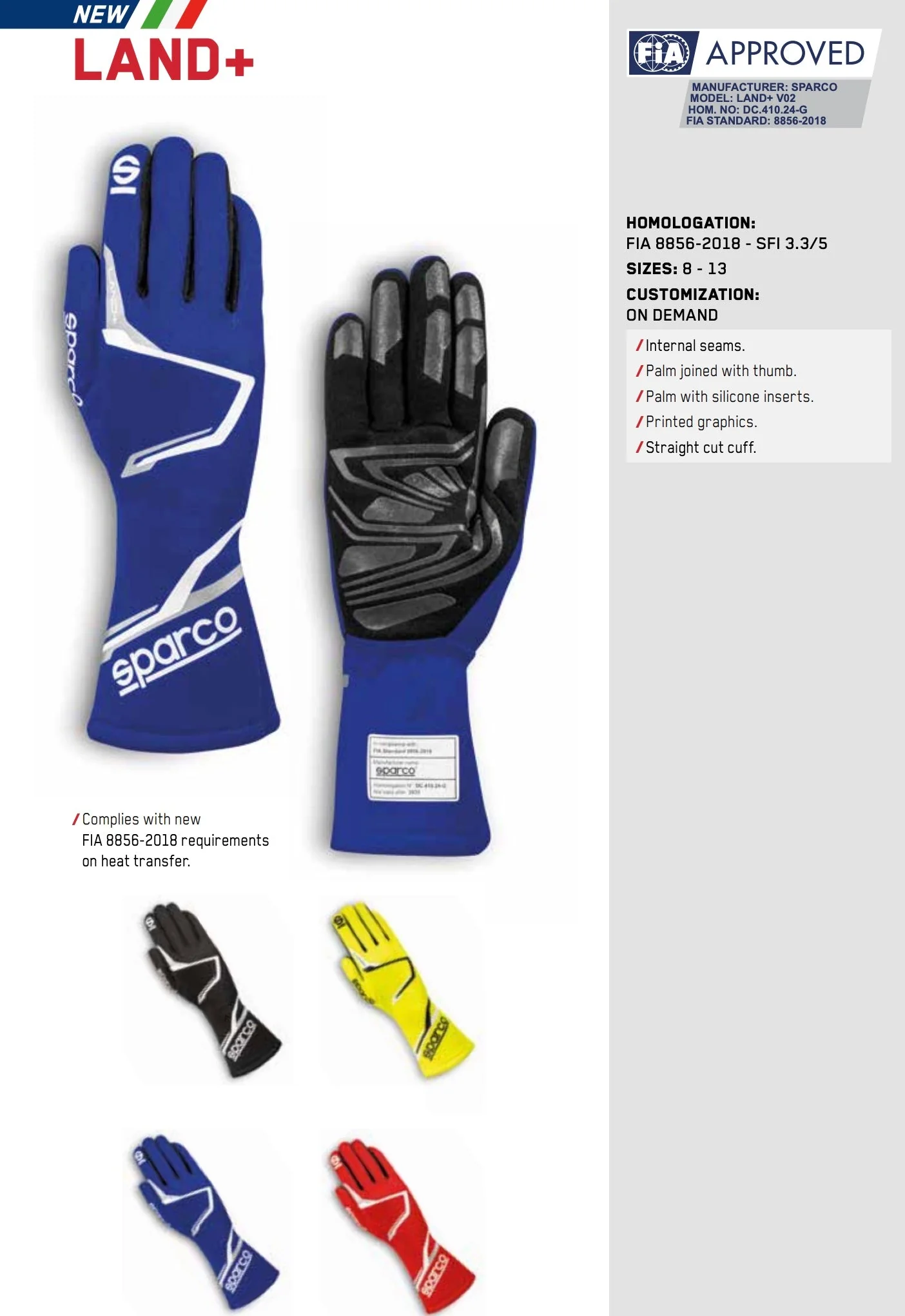 Sparco Land+ Nomex Gloves (New!) - Image 10