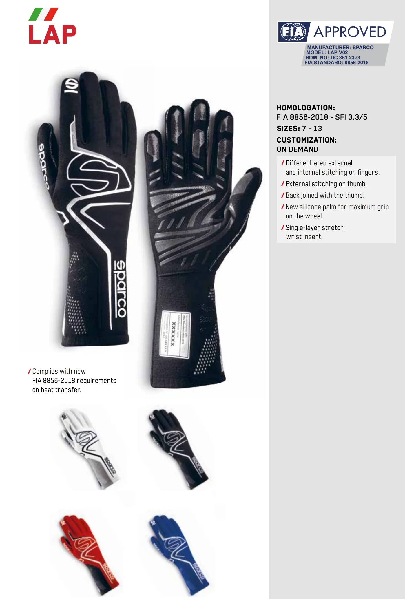 Sparco Lap Nomex Gloves - Image 6