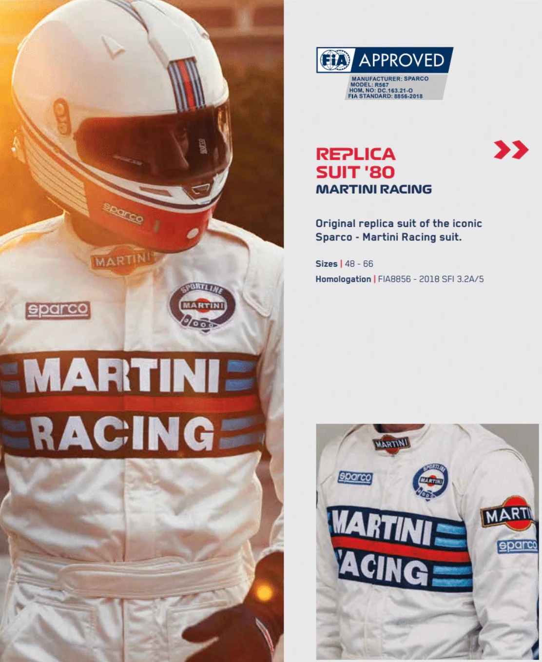 Sparco Martini Racing Driver Suit (White) - Image 10
