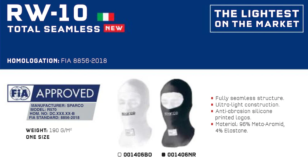 Sparco RW-10 Seamless Nomex Balaclava - Image 4