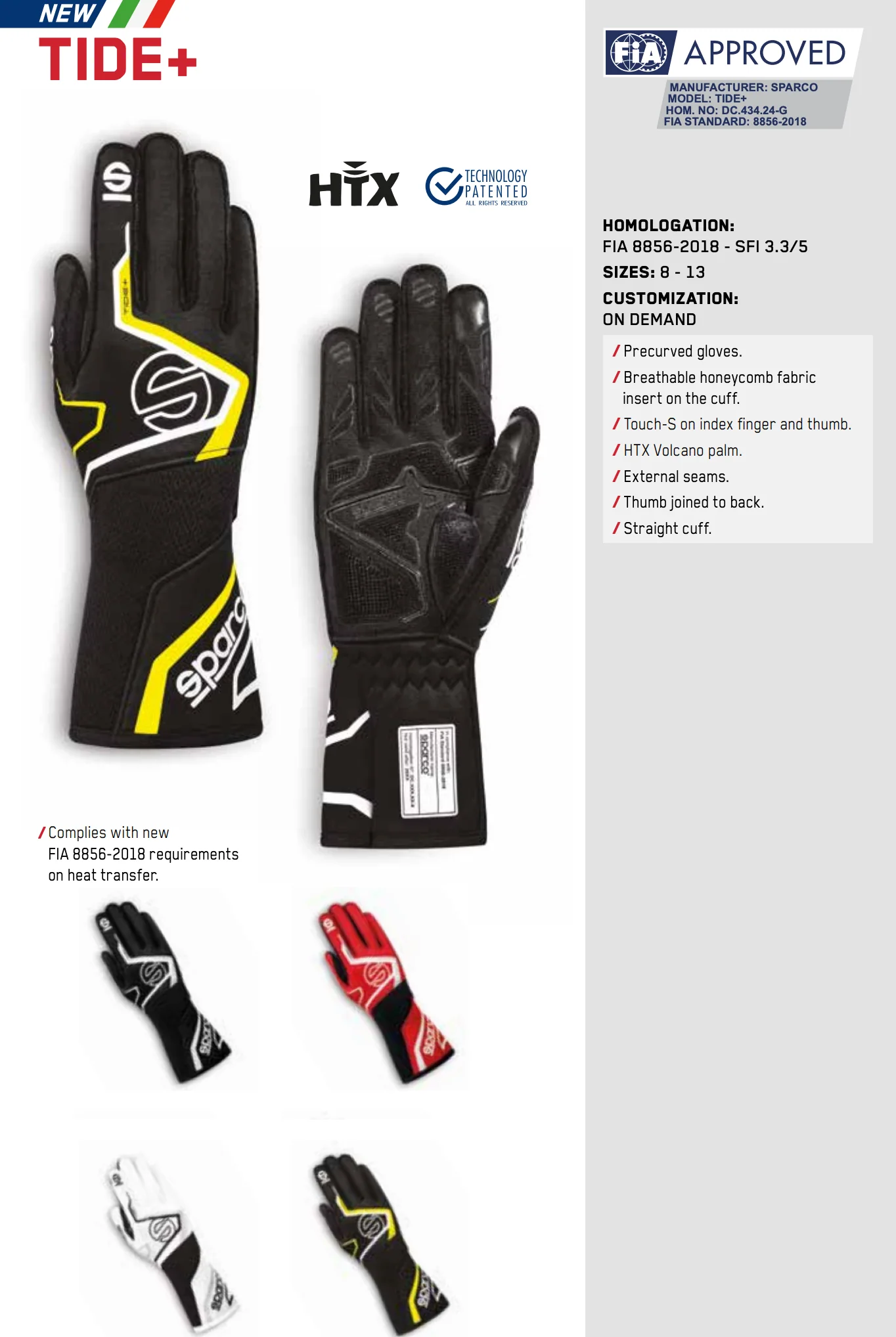 Sparco Tide+ Nomex Gloves - Image 6
