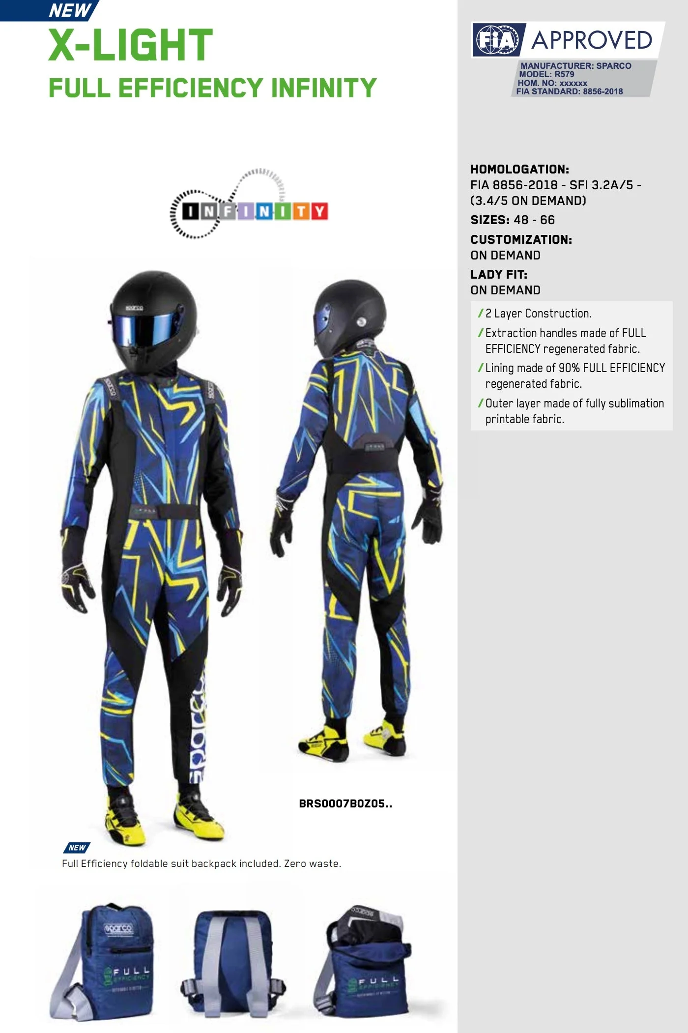 Sparco X-Light FE Infinity Driver Race Suit - Image 4