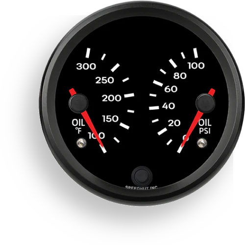 Speedhut 3-3/8" Dual Oil Temperature & Pressure Gauge - Image 2