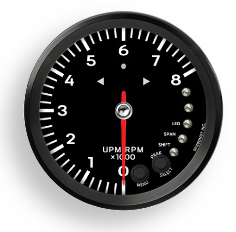 Speedhut 4.5" Tachometer - 8k rpm, with Shift Light
