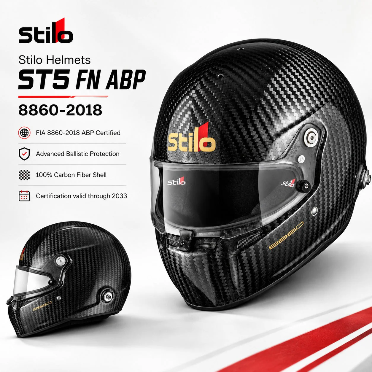 Stilo ST5 FN 8860-2018 ABP Carbon Fiber Helmet - Image 6