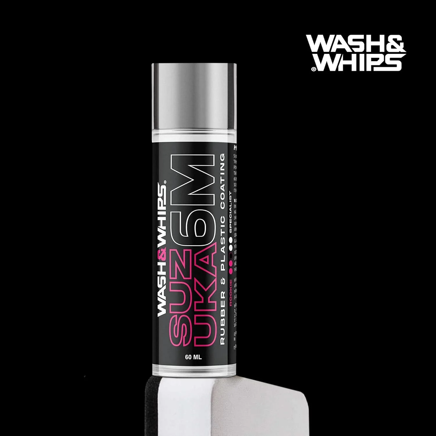WASH&WHIPS Suzuka 6M Rubber & Plastic Coating for Cars, Restores and Brings Back Black - Concentrated Formula Non-Greasy, 60ml - Image 2