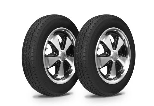 Wheel & Tire Combo, 911 Alloy Black/Polished 4.5x15 – 5/130, Yokohama GT Special 145/80R15