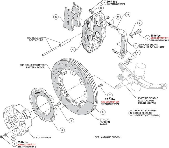 Wilwood Powerlite Front Caliper and Bracket Kit for Porsche 911/912 Models with 3" Struts (1969-76) - Image 11
